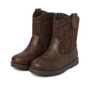 13 🤠 *NEW* Gymboree Cowboy Embroidered Boots Country Charm Dark Brown Shoes